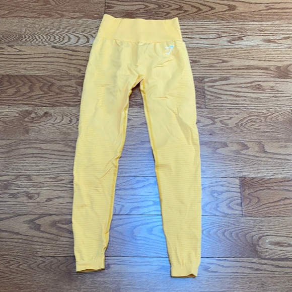 GYMSHARK VITAL SEAMLESS 2.0 LEGGINGS - Yellow Marl - Picture 1 of 8